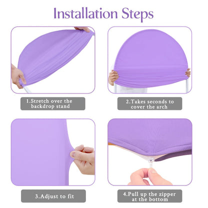 6FT Stretch Fabric Arch Cover with Bottom Zipper, 72 x 31.5-Inch Size and Eight Color Options