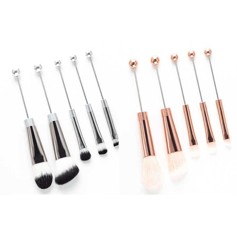 Makeup Brush Set, 10-Piece Bead-Ready ABS Handle Collection with Polyester Bristles and Eleven Color Options