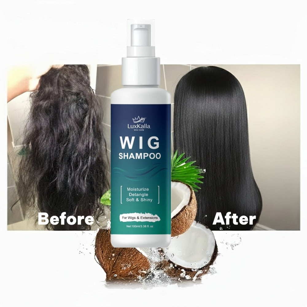 Synthetic Hair Shampoo 2-in-1 Deep Cleansing Revitalizing Moisturizing Detangling | Soak & Rinse Formula for Wigs Hair Extensions Braids | 2-Pack Value Set