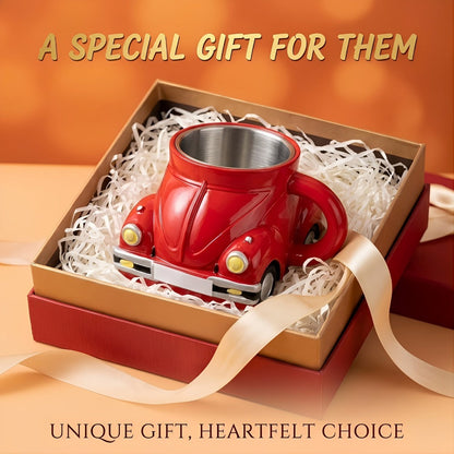 Sports-Car-Shaped Coffee Mug with Silver-Tone Interior, Door-Style Handle and Six Body Colors