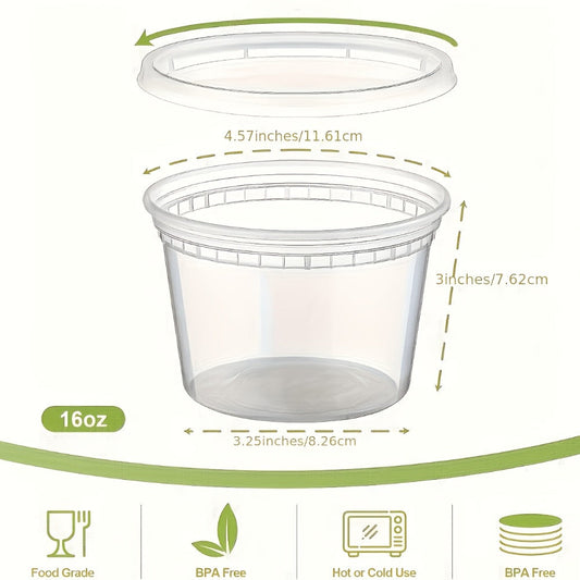Deli Container Food Storage Organizer 48-Piece 16oz BPA-Free Set for Microwave, Freezer and Dishwasher