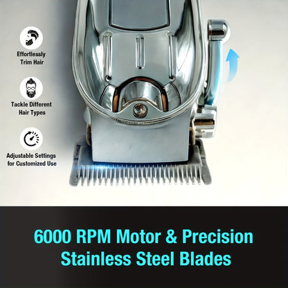 Professional Hair Clipper & Beard Trimmer Set - MENSURE Cordless 6000RPM Hair Cutting Kit with T-Blade Trimmer, 7 Guide Combs, LED Display & Type-C Fast Charging, Barber Kit for Men Home & Salon Use
