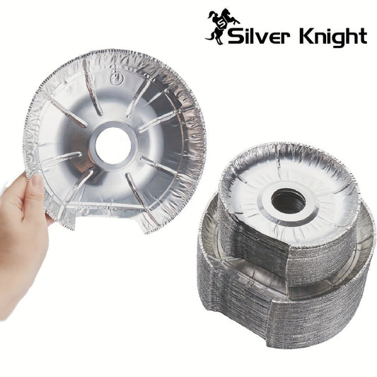 Aluminum Stove Burner Liners 50 Pack – Disposable Electric Stove Burner Covers Round Foil Bibs 25Pcs 6 Inch + 25Pcs 8 Inch Keep Electric Range Clean from Grease Oil and Food Spills