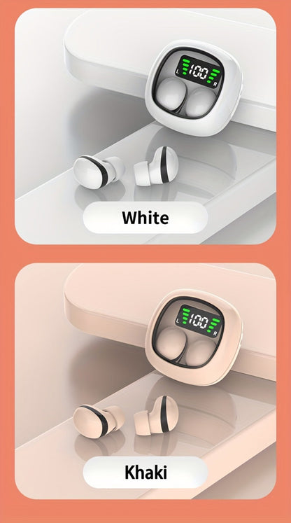 Wireless Earbuds Ultra-Small HiFi In-Ear with Touch Control, Built-In Mic and LED Case in Three Colors
