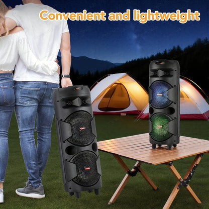 Portable Bluetooth Speaker Party Boombox with Dual Subwoofers, RGB, TWS and Up to 20 Hours Playback