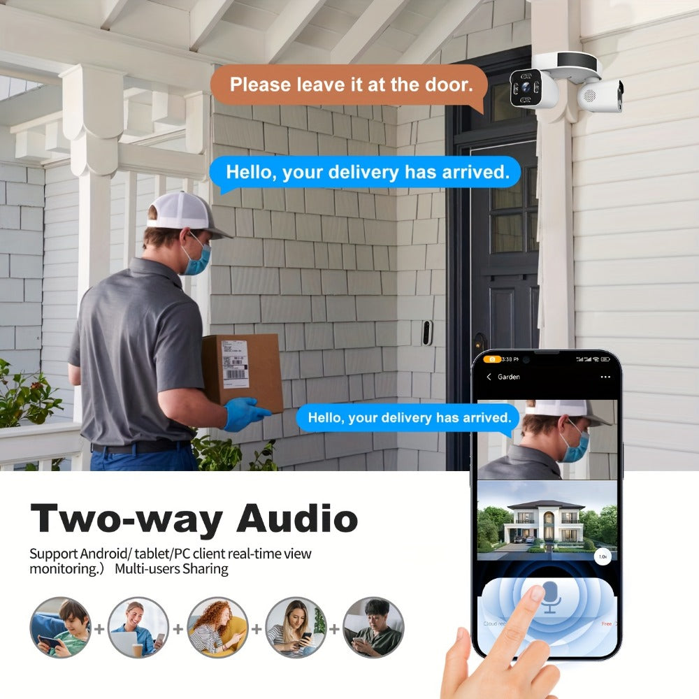 10x Zoom Dual Lens PTZ Outdoor Security Camera 5MP, 360° Pan Tilt, Siren Alarm, Two-Way Audio, Color Night Vision, 24H Wired Power, WiFi App Control – Home & Business Surveillance