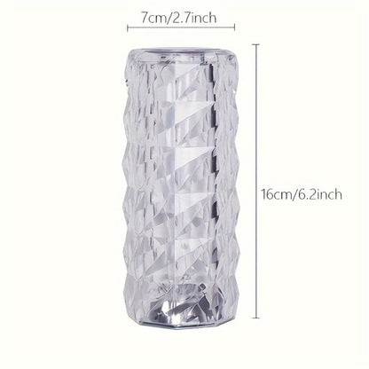 6.2-Inch Crystal-Style LED Table Lamp with 16 Colors, Touch Control, Remote and USB Power Lead