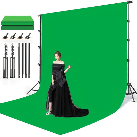 Green Screen Backdrop with Stand Kit 10x10Ft Chroma Key Background 7.5x10Ft Portable Stand with Carrying Bag 4 Clamps for Photoshoot Portraits Party Video Recording Streaming
