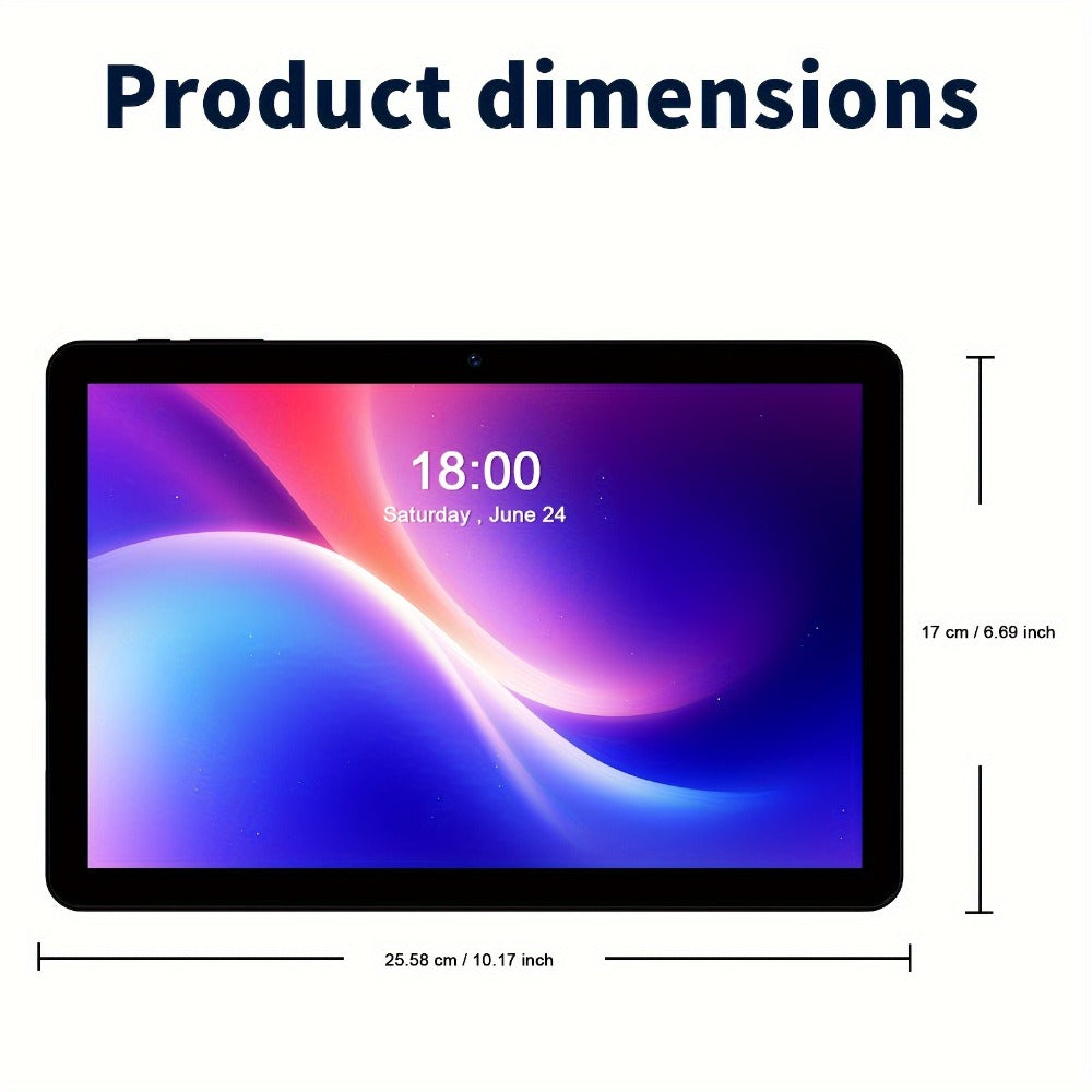Android Tablet PRITOM 10.1-Inch with Android 14, A523 Octa-Core CPU and 32GB Internal Storage