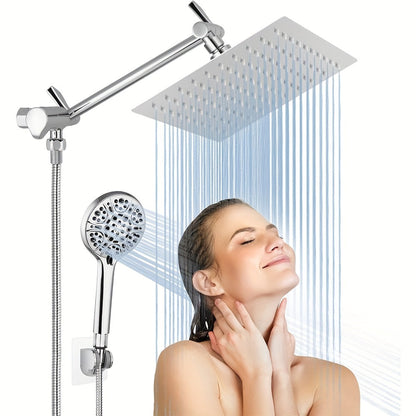 Rainfall and Handheld Shower Combo with 10 or 12-Inch Head, 78-Inch Hose and Chrome or Black Finish