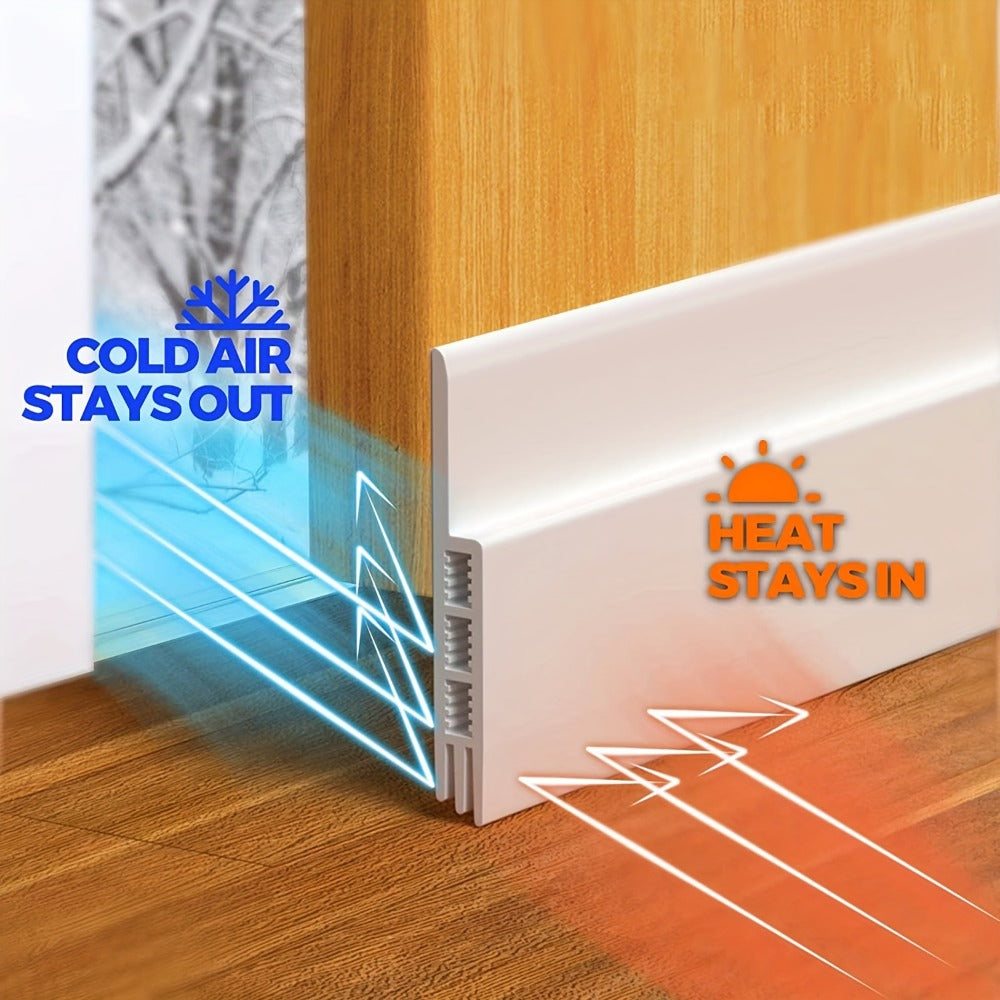 39-Inch Three-Layer Silicone Door Draft Stopper with Adhesive Backing in White, Black, Brown or Clear