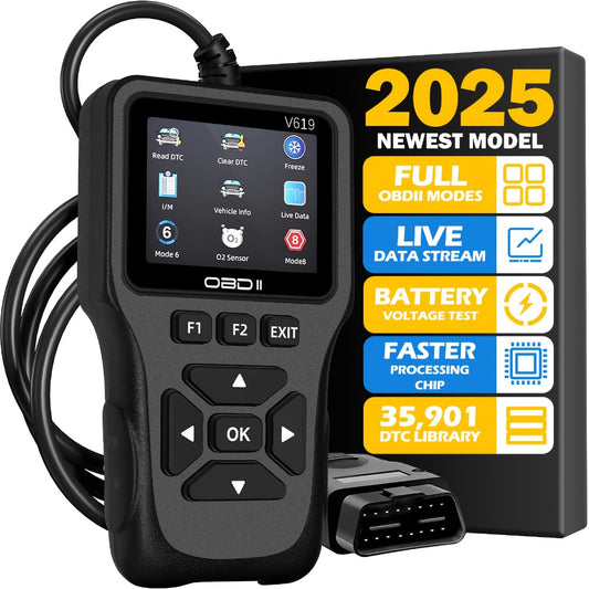 OBD2 Scanner Diagnostic Tool with 35,901 DTC Library, Check Engine Code Reader, Live Data & Battery Test for 1996+ Cars