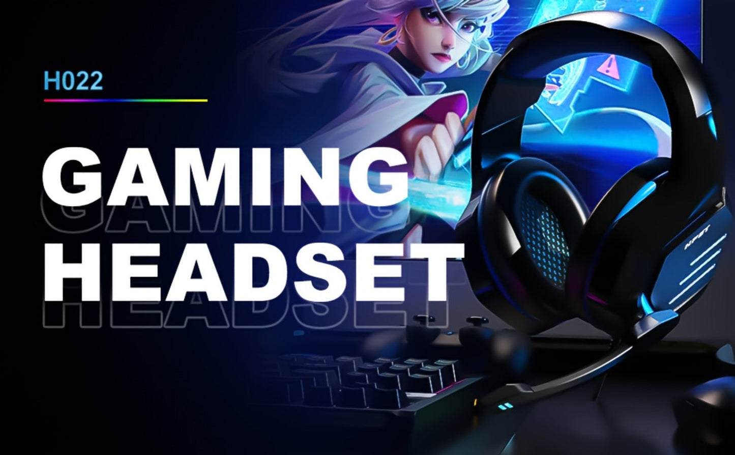NPET Gaming Headset PS4 PS5 Xbox One PC Noise Cancelling Mic Stereo Over-Ear Headphones Blue LED Bass Surround Sound Soft Memory Earmuffs Wired 1-Pack 2-Pack Bundle