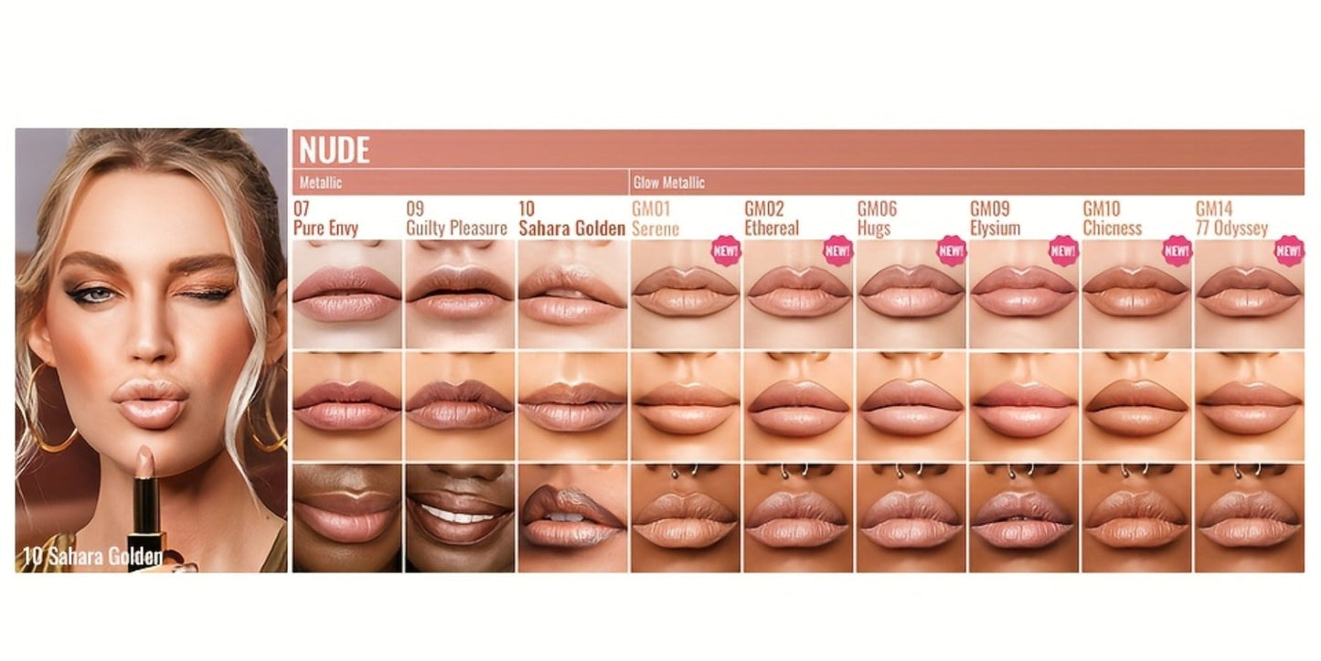 Lipstick Set, Oulac 3-Piece Metallic Finish Collection with Set 4 or Set 5 Color Selections