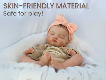 Reborn Baby Doll 20 Inch Lifelike Newborn Girl with Soft Body Feeding Set & Sleeping Pose – Realistic Silicone-Like Infant Toy Safe for Kids Ages 3+ Perfect Birthday Christmas Gift 50cm