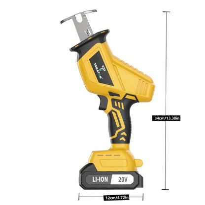 Electric Reciprocating Saw Cordless with LED Light & Safety Lock – Multi-Purpose Cutting Tool with Replaceable Blades, 1 or 2 Battery Options, Carrying Case Included