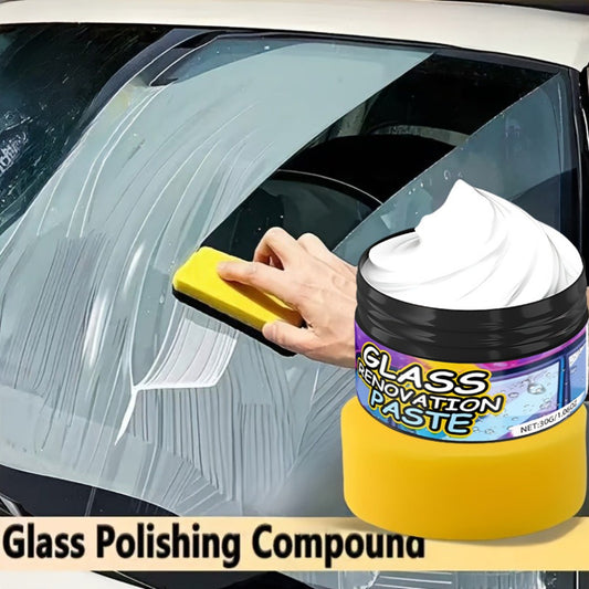 Car Glass Polishing Compound 30g – Windshield & Rearview Mirror Scratch Remover, Brightening Polish with Protective Coating for Auto Glass Restoration
