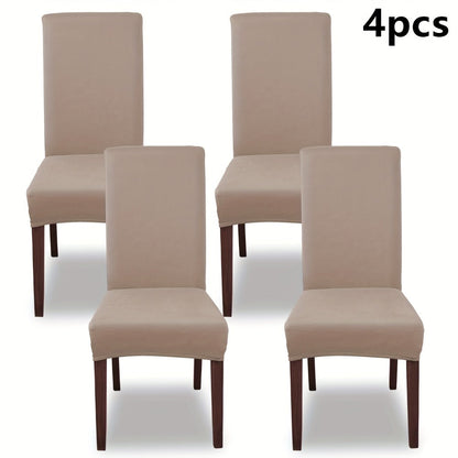 Chair Cover Set of 4 or 6 Stretch Milk-Fiber Dining Slipcovers in Eight Available Color Choices