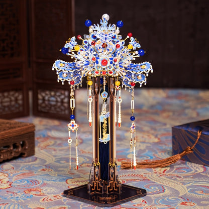 3D Metal Phoenix Crown Model Kit with Qingluan Ornament or Wutong Tree Display Bracket Checkout Options