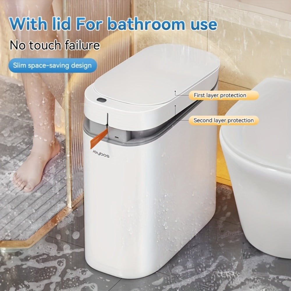 Sensor Trash Can Self-Emptying 3.8 Gallon with Drawstring Bags - Hands Free Infrared Smart for Home Cooking, Dining and Outdoor Meals