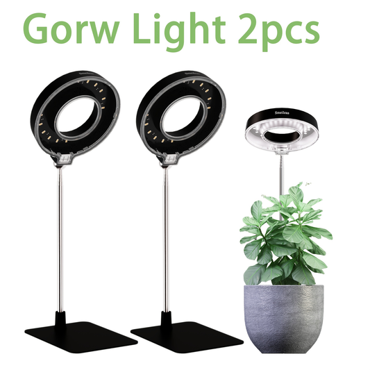 Magnetic Grow Light with 360° Adjustable Head – Full Spectrum Plant Growth Lamp with Auto Timer, 4-Level Dimmer & Adjustable Height for Indoor Herbs, Flowers & Seedlings, 2pc or 6pc