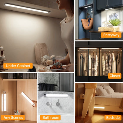 Two-Piece 7.9-Inch Motion Sensor Cabinet Light Set with Remote, USB Charging and Three Light Colors