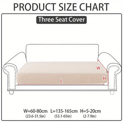 Jacquard Stretch Sofa Cover Non-Slip | Elastic Wear-Resistant Couch Slipcover, Polyester Jacquard Fabric, 1 to 4 Seat Sectional L-Shape, Armrest Backrest, Machine Washable