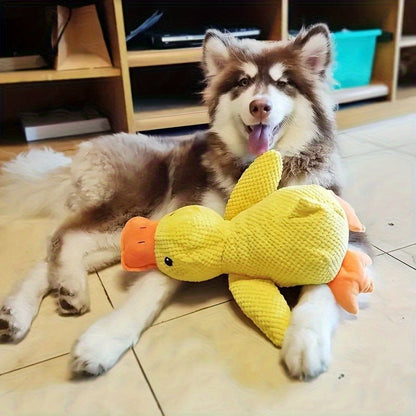 Dog Toy Large Yellow Duck Plush with Built-In Squeaker for Chew, Fetch, Tug and Cuddle Play