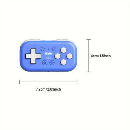 8BitDo Micro Bluetooth Gamepad for Nintendo Switch Android Raspberry Pi - Pocket-Sized Mini Controller with Keyboard Mode, Blue