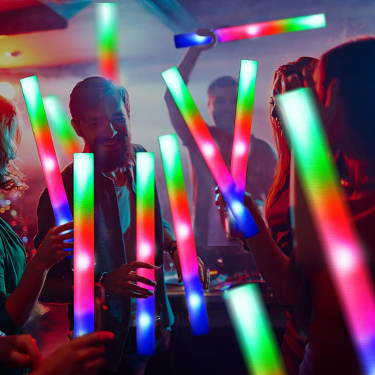 LED Glow Sticks Party Set – Foam Glow Sticks with 3 Light Modes, Glow Glasses, Headbands & Finger Lights for Rave, Wedding, Birthday, Concert, Halloween, Christmas & New Year Party Supplies, 11/36/52pcs