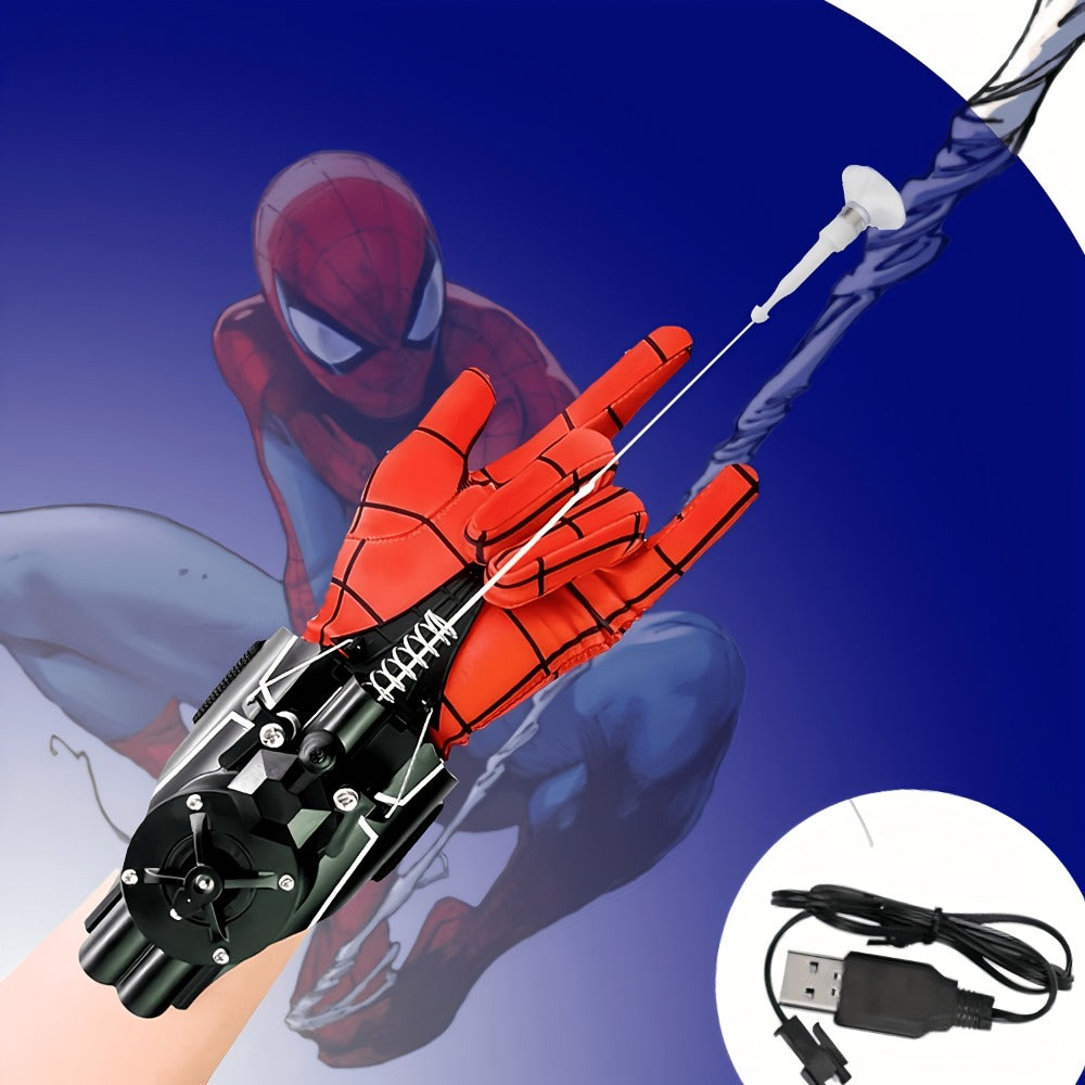 Superhero Web Shooter Toy for Kids – 9.4 Ft Automatic Rope Launcher, USB Rechargeable, Spider Hero Role Play Gift for Boys & Girls, Halloween & Christmas