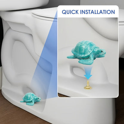 Four-Piece Green Sea Turtle Toilet Bolt Cap Set with Hand-Painted Coastal Bathroom Accent Design