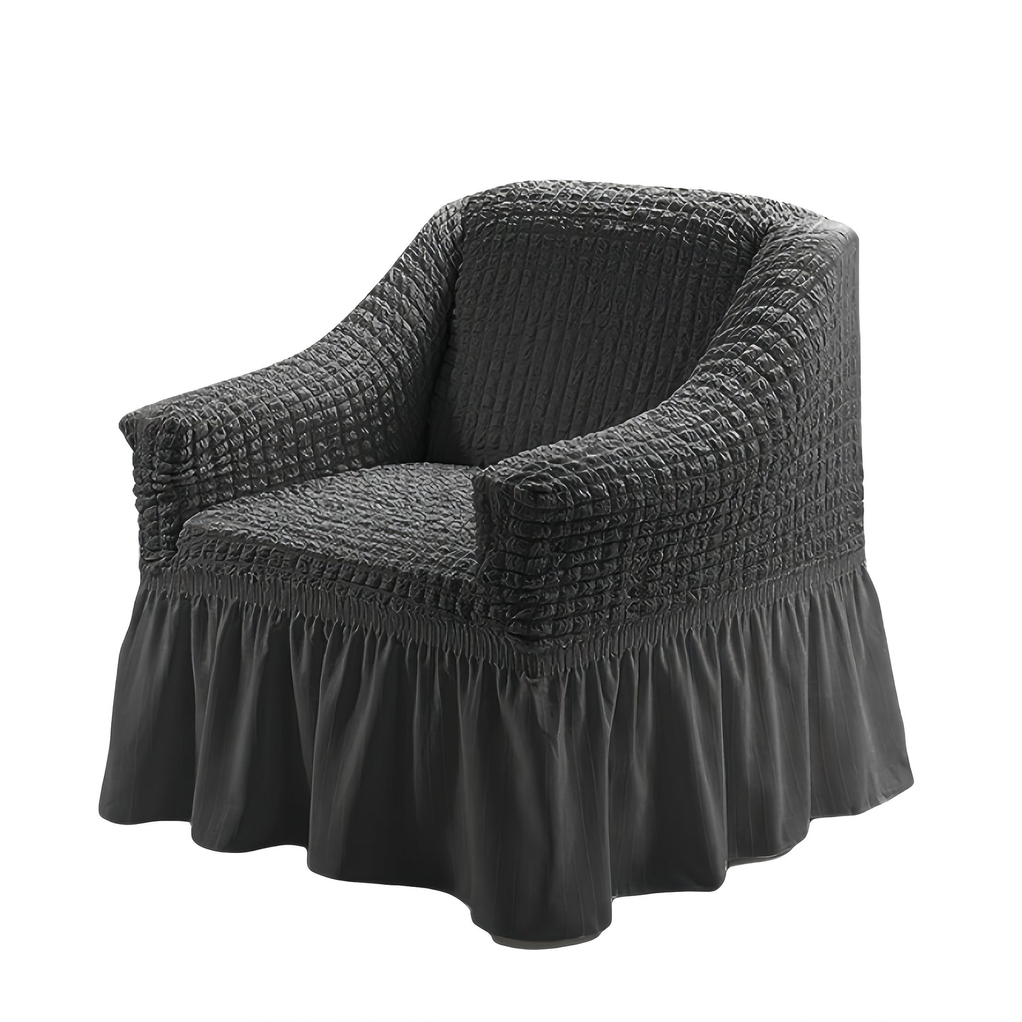 Stretch Seersucker Sofa Cover Solid Color Elastic Band Closure Machine Washable Slipcover for Armchair Loveseat 1 2 3 4 Seater - 8 Colors Home Wedding Decor
