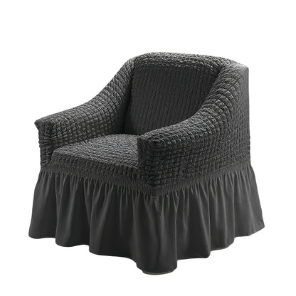 Stretch Seersucker Sofa Cover Solid Color Elastic Band Closure Machine Washable Slipcover for Armchair Loveseat 1 2 3 4 Seater - 8 Colors Home Wedding Decor