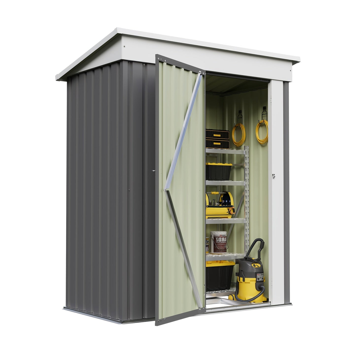 Garden Storage Shed | Metal Lockable Tool Backyard Waterproof Compact