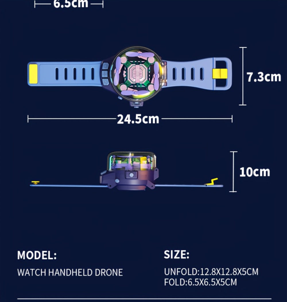 Watch-Controlled Mini RC Drone with Two Rechargeable Batteries in Blue, Green or Black for Indoor Flight