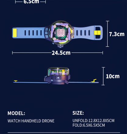 Watch-Controlled Mini RC Drone with Two Rechargeable Batteries in Blue, Green or Black for Indoor Flight
