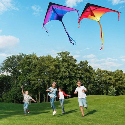 Large Delta Kite 3 Pack for Kids & Adults, Gradient Easy-to-Fly Kites with 58-Inch Wingspan & 262.5 Ft String