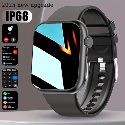 IP68 Waterproof Swimming Smartwatch Bluetooth Calling HD Display Music Control Sleep Health Monitor Long Battery Multi-Sport Modes iOS Android Compatible – Jet Black Blush Pink Silver Round