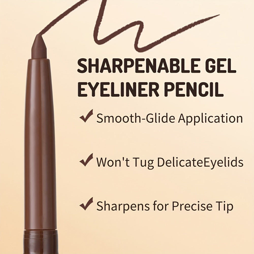 3-Piece Matte Gel Eyeliner Pen Set Waterproof Long-Lasting Smudge-Proof Precision Eye Makeup — Quick-Dry Creamy Formula for Sensitive Mature Skin Beginner Friendly Deep Medium Black