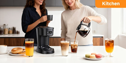 Five-Cup Programmable Drip Coffee Maker with Glass Carafe, Reusable Filter and Black or White Finish
