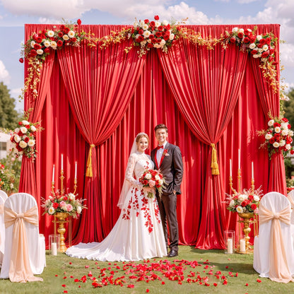 Two-Piece Photography Backdrop Curtain Set, 59 x 118 Inches per Panel, with Rod Pockets and Color Options