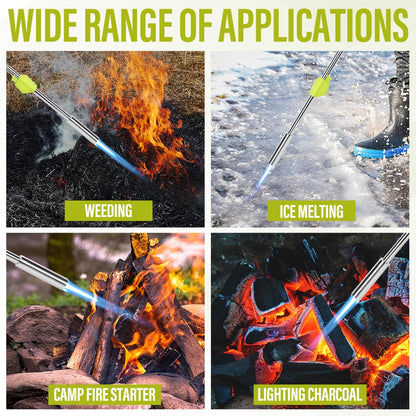 Propane Weed Torch | Flame Weeder Ice Melter Outdoor Roof Driveway