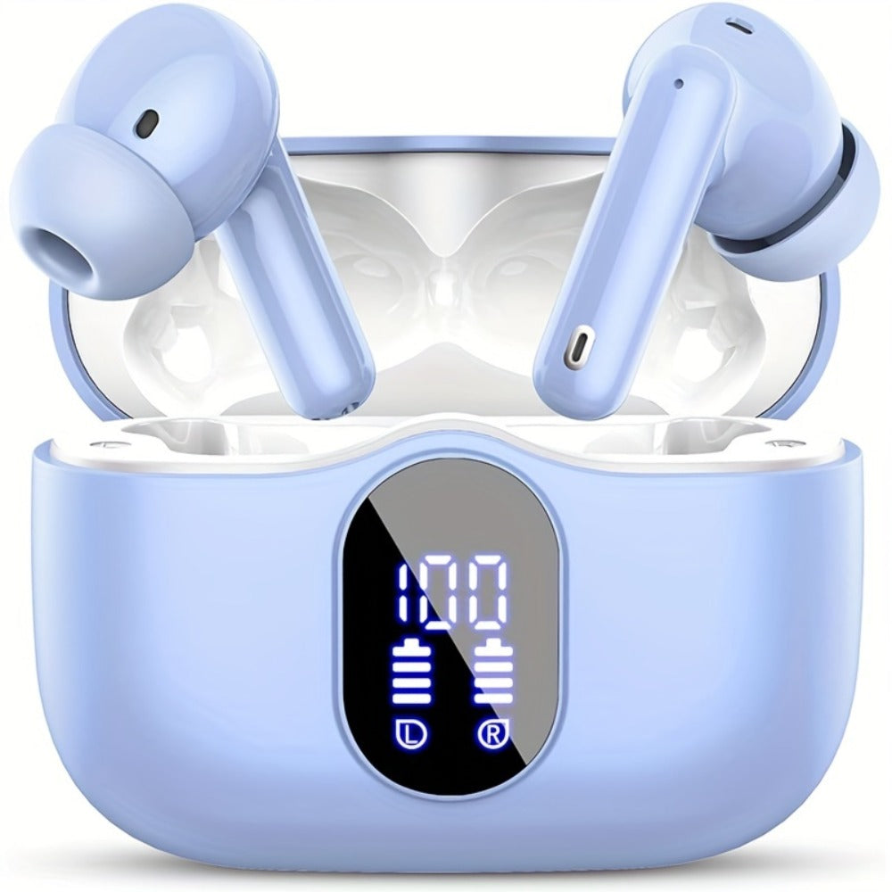 Wireless Earbuds Bluetooth 5.3 with ENC Mic, 36-Hour Playback, LED Case and IPX4 Protection