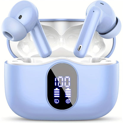 Wireless Earbuds Bluetooth 5.3 with ENC Mic, 36-Hour Playback, LED Case and IPX4 Protection