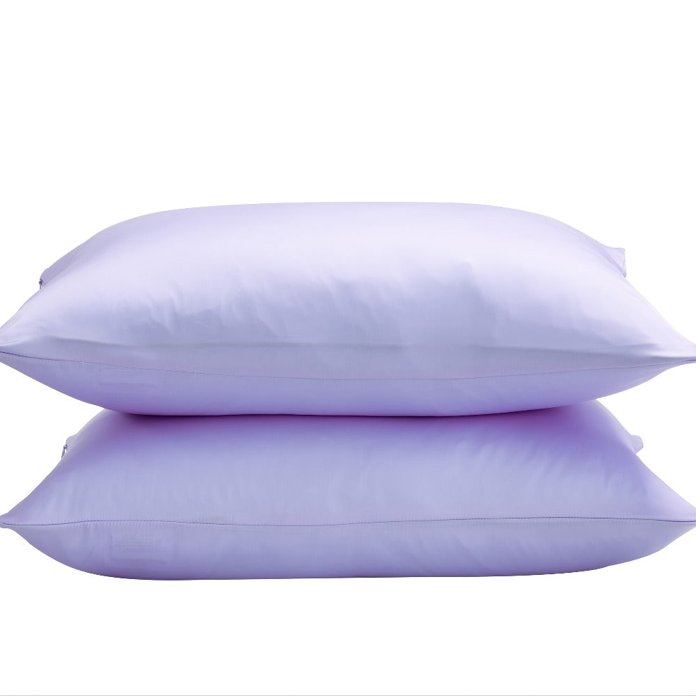 Satin-Look Zippered Pillowcase Collection in Seven Colors and Standard, Queen or King Sizes