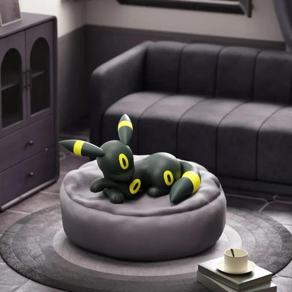 Eevee Eeveelutions Sleeping Pose Blind Box PVC Figure – All 9 Characters Vaporeon Jolteon Flareon Espeon Umbreon Leafeon Glaceon Sylveon, Kawaii Collectible Desk Ornament Gift for Pokemon Fans