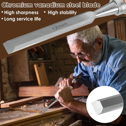 Wood Chisel Set 4pcs – CR-V Steel Woodworking Chisels 6/12/18/24mm, Professional Wood Carving & Carpentry Hand Tools for Beginners and Experts
