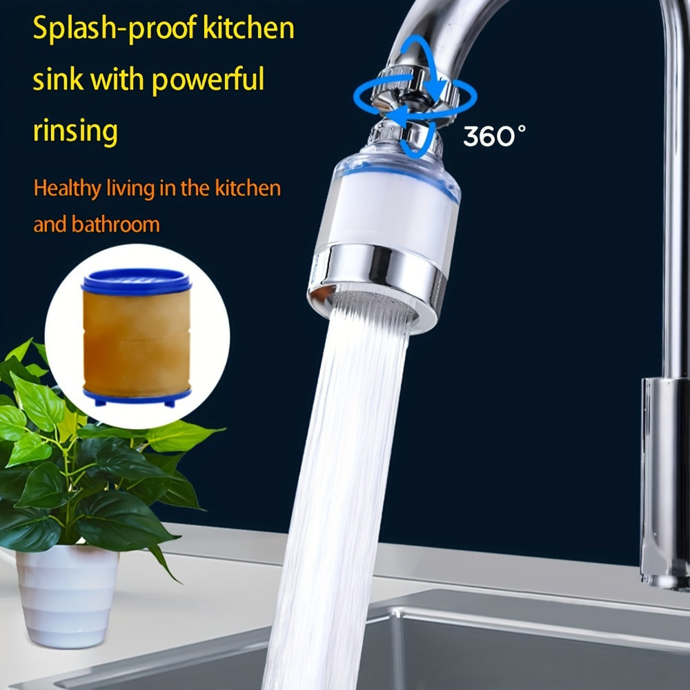 Transparent 360-Degree Rotating Faucet Aerator with Adjustable Spray Head in One- or Two-Set Options