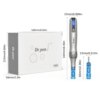 Dr. Pen M8S Wireless Microneedling Kit – Professional Electric Derma Pen with 22 Replacement Cartridges Nano + 18-Pin Collagen Induction Skin Rejuvenation Anti-Aging Device